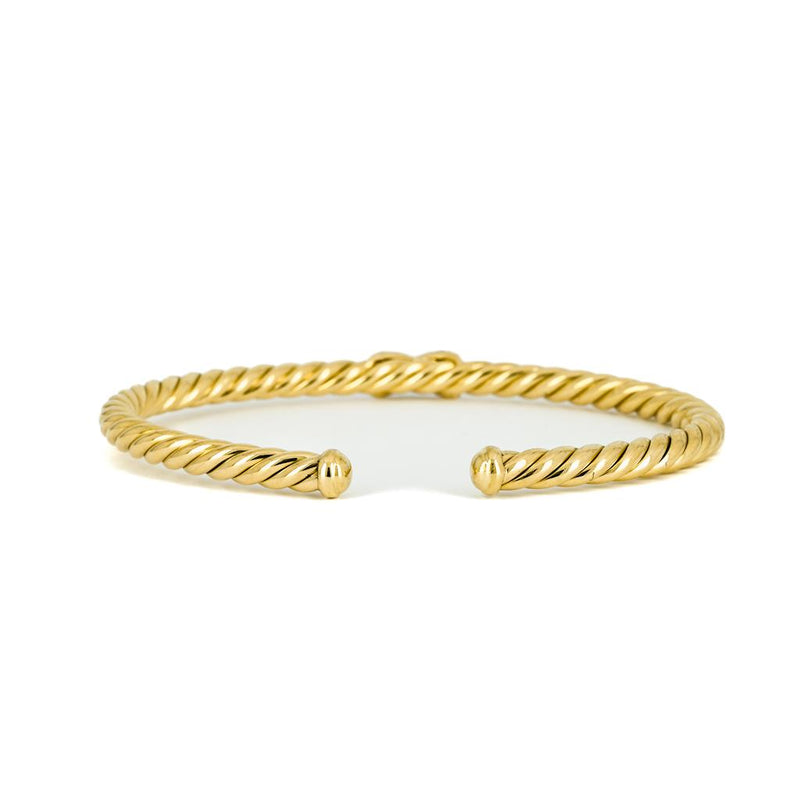 David Yurman | X Cablespira Bracelet + Diamonds - .11CTW - 18K Yellow Gold