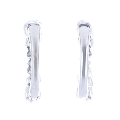 .21CTW Baguette + Round Diamond Huggie Sprinkle Earrings - 14K White Gold