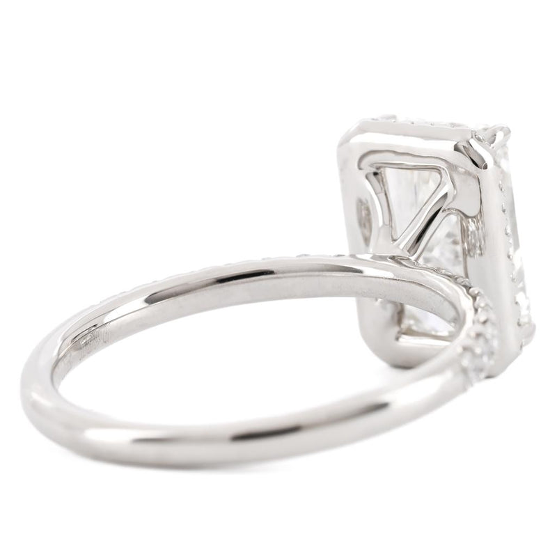 3.08CTW Radiant Diamond Engagment Ring  - Halo - 950 Platinum