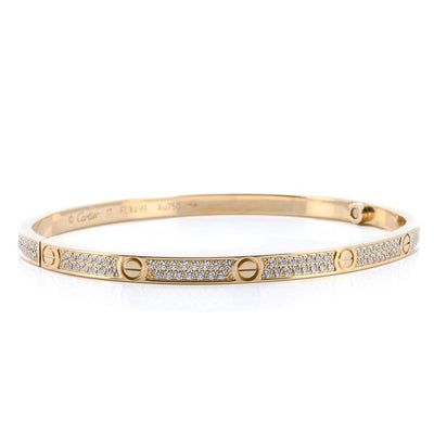 Cartier | .95CTW Diamond Love Bracelet, Size 17 -  Pave - 18K Yellow Gold