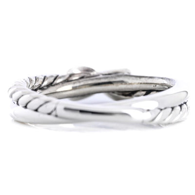 David Yurman | Petite X .06CTW Round Diamond Ring, Size 5.5 - 925 Sterling Silver