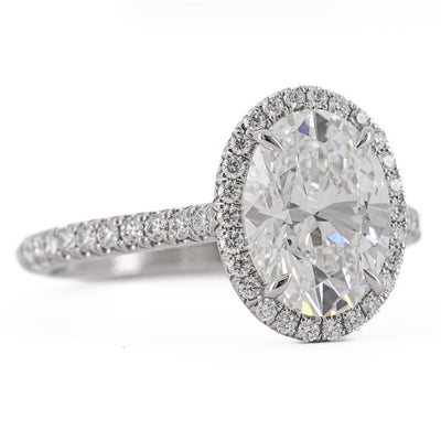 Tiffany and Co. | 2.93CTW Oval Soleste Diamond Engagement Ring, Size 6.5 - Halo - 950 Platinum