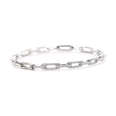 David Yurman | 0.41ctw Diamond Stax Chain Link Bracelet - 18K White Gold