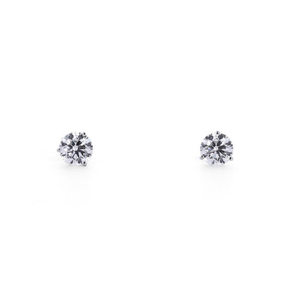 3.17ctw Round Lab Grown Diamond Martini Studs - 14K White Gold