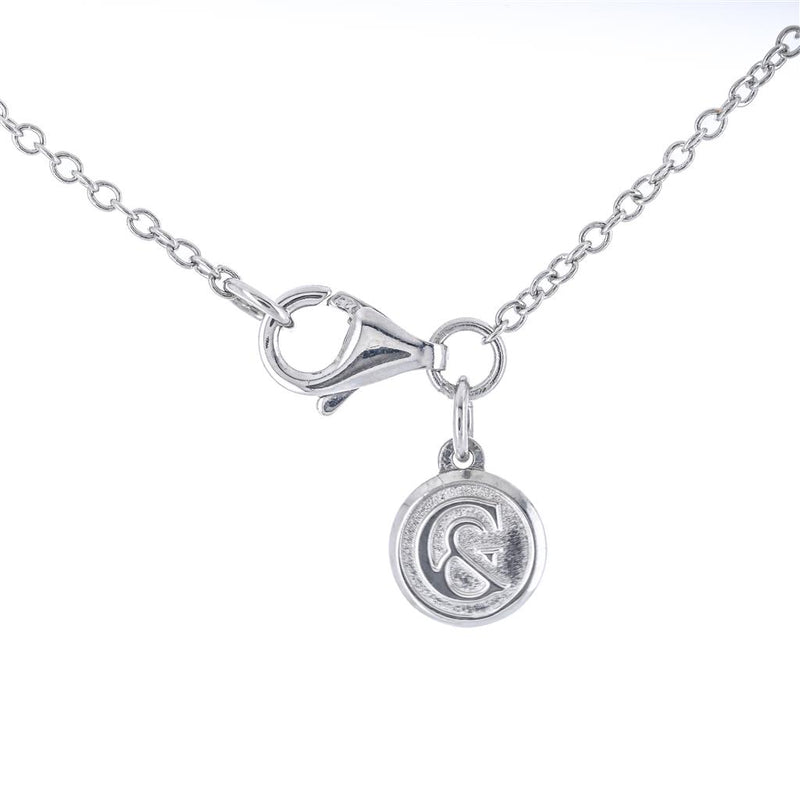 .01CT Diamond Flower Pendant, 17.5" -  Sterling Silver