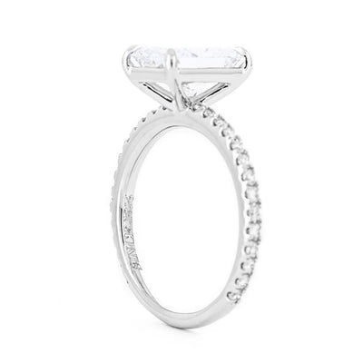 2.98ctw Radiant Diamond Solitaire Engagement Ring, Pavê - 950 Platinum