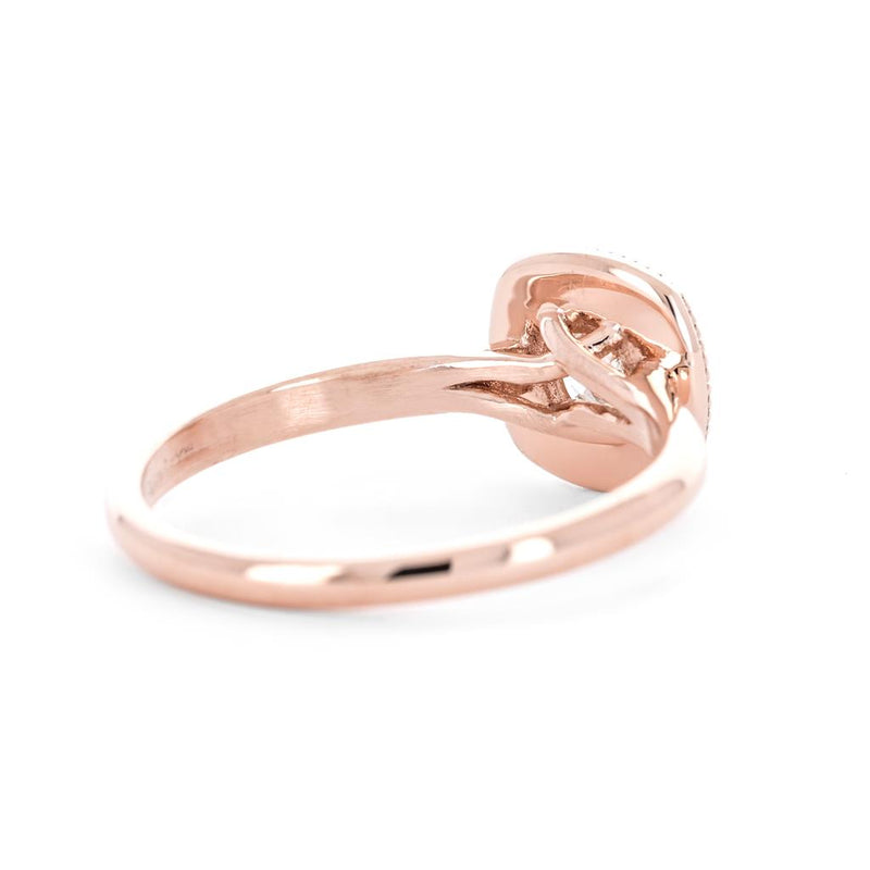 0.63ctw Round Diamond Halo Engagement Ring - 14K Rose Gold