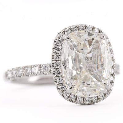 3.34CTW Cushion Engagement Ring - Halo - 950 Platinum