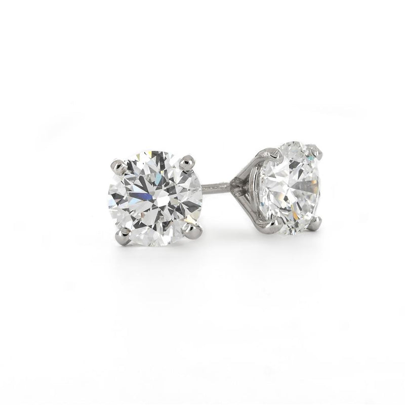 2.13ctw Round Lab-Grown Diamond Stud Earrings - 4 Prong