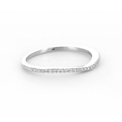 0.13ct Round Diamond Band Ring - 950 Platinum