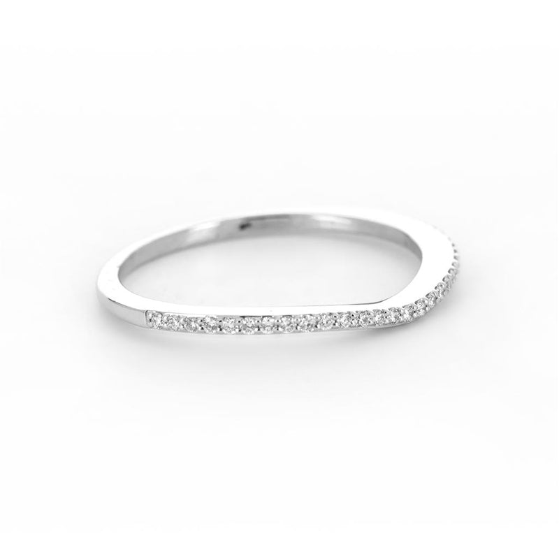 0.13ct Round Diamond Band Ring - 950 Platinum