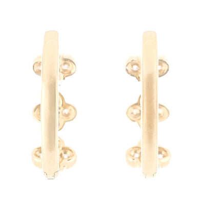 .59CTW Round Diamond Hoop Earrings - Quatrefoil - 14K Yellow Gold
