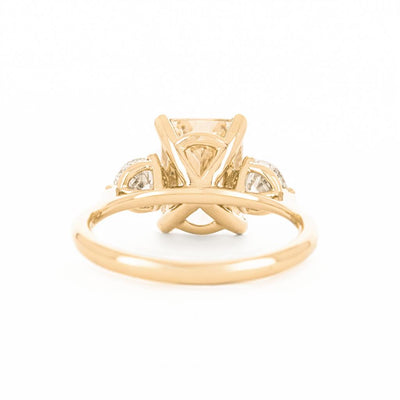 3.36ctw Radiant Fancy Yellow Lab-Grown Three-Stone Diamond Engagement Ring - 14K Yellow Gold