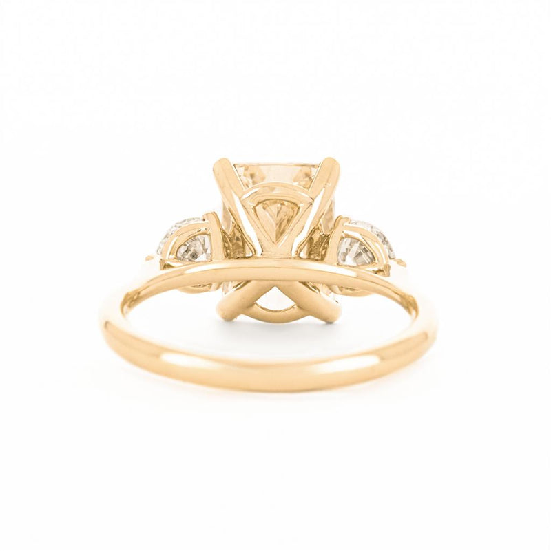 3.36ctw Radiant Fancy Yellow Lab-Grown Three-Stone Diamond Engagement Ring - 14K Yellow Gold