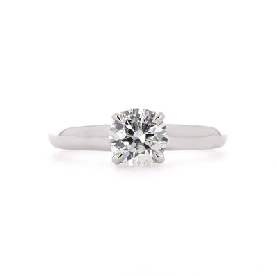 1.01ct Round Trellis Diamond Engagement Ring - 14K White Gold