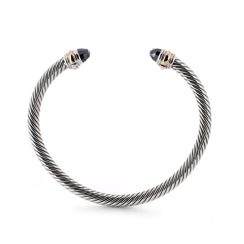 David Yurman | Hematite Classic Cable Bracelet, 5mm - 14K Yellow Gold + Sterling SIlver