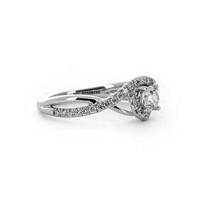 0.59ctw Diamond Engagement Ring + Halo Twist