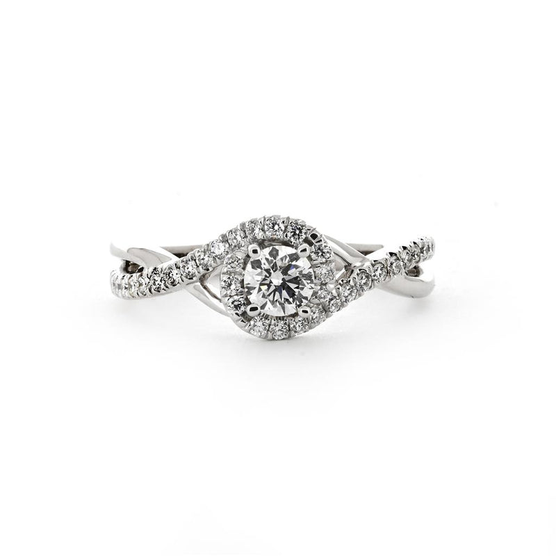 0.59ctw Diamond Engagement Ring + Halo Twist