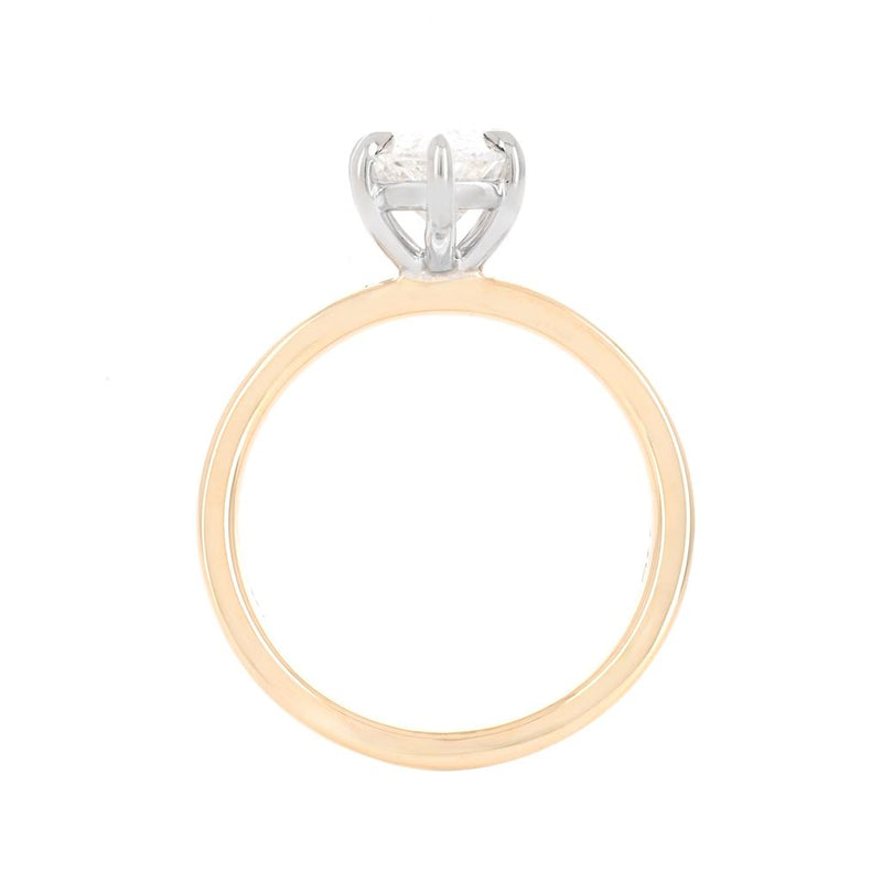 2.53ct Marquise Diamond Engagement Ring, 3mm - 14K Multi-Tone Gold