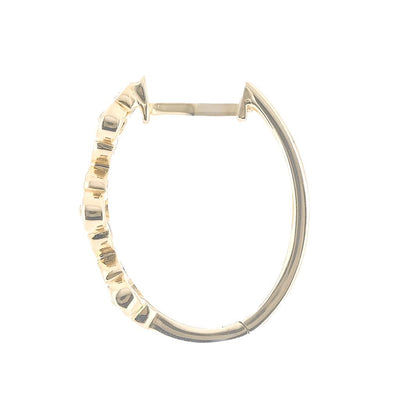 .59CTW Round Diamond Hoop Earrings - Quatrefoil - 14K Yellow Gold