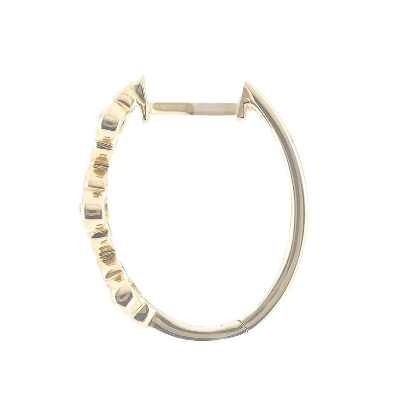.59CTW Round Diamond Hoop Earrings - Quatrefoil - 14K Yellow Gold