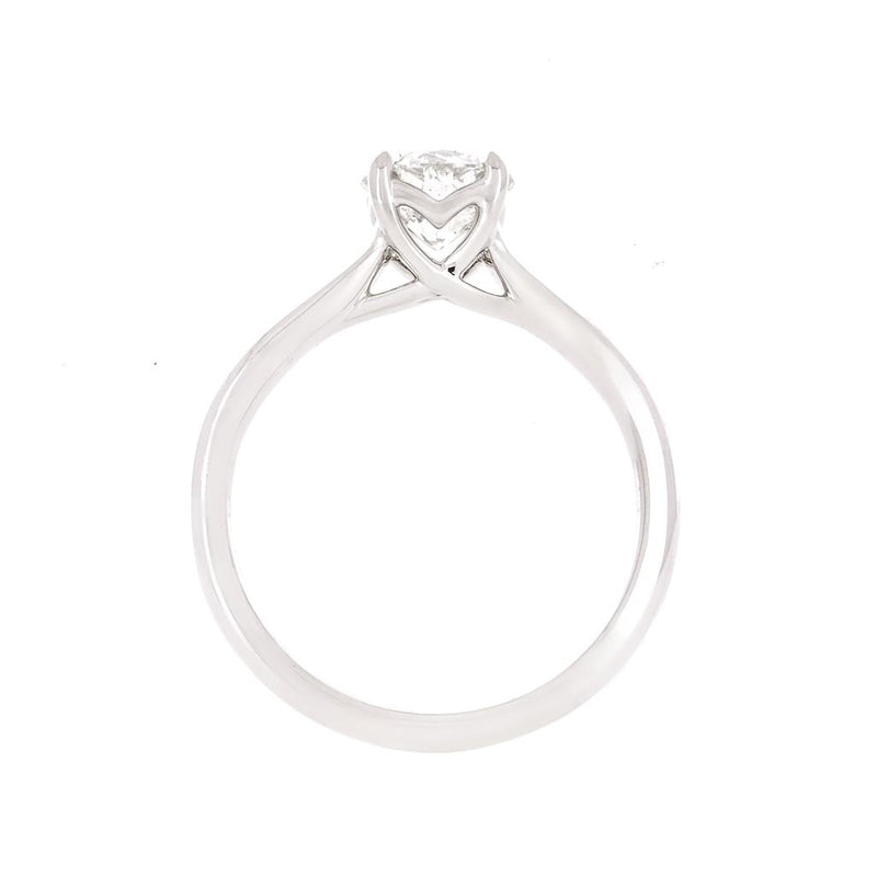 1.01ct Round Trellis Diamond Engagement Ring - 14K White Gold