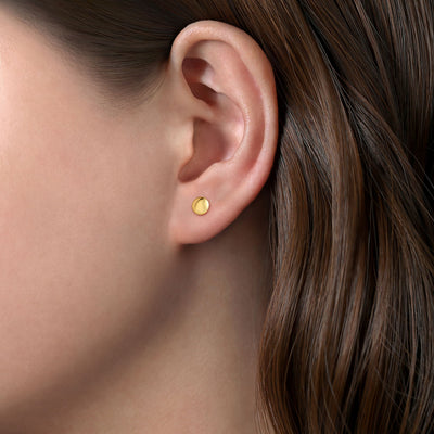 Round Stud Earrings - 14K Yellow Gold