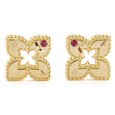 Roberto Coin | .12CTW Diamond Venetian Flower Stud Earrings - 18K Yellow Gold