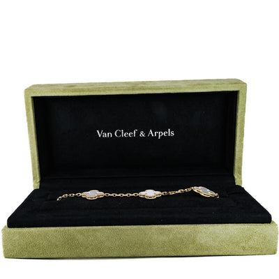 Van Cleef & Arpels Alhambra 5-Motif Bracelet, Mother of Pearl – 18K Yellow Gold