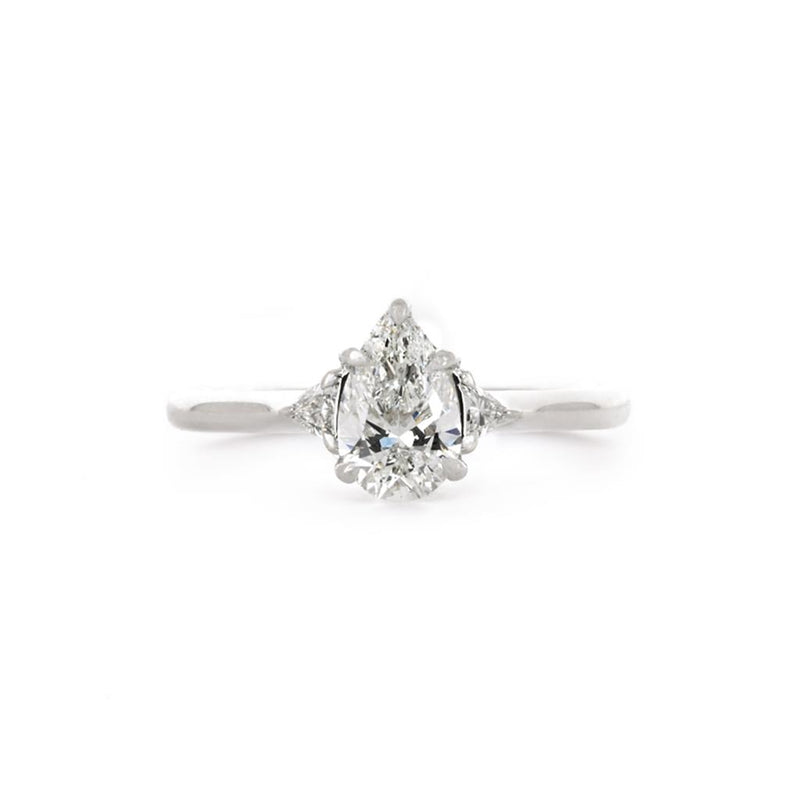 1.38ctw Pear Three-Stone Lab Grown Diamond Engagement, Trillian - 14K White Gold