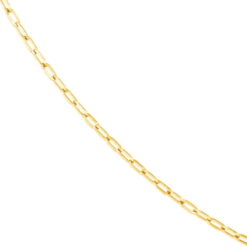 Paper Clip Chain Necklace, 2.5mm,  18" - 14K Yellow Gold