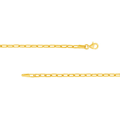 Paper Clip Chain Necklace, 2.5mm,  18" - 14K Yellow Gold
