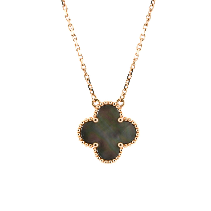 Van Cleef & Arpels | Vintage Alhambra, Black Mother of Pearl, Pendant Necklace - 18k Rose Gold