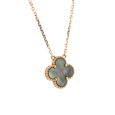 Van Cleef & Arpels | Vintage Alhambra, Black Mother of Pearl, Pendant Necklace - 18k Rose Gold