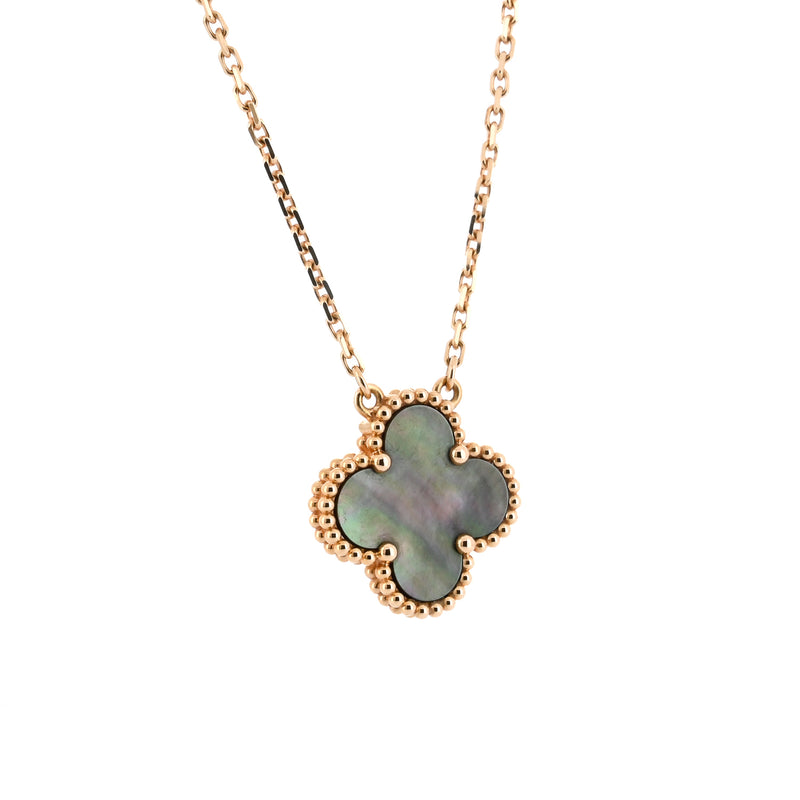 Van Cleef & Arpels | Vintage Alhambra, Black Mother of Pearl, Pendant Necklace - 18k Rose Gold