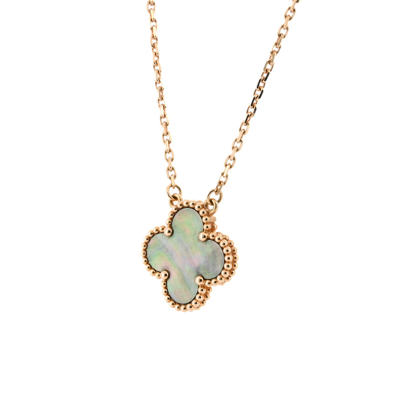 Van Cleef & Arpels | Vintage Alhambra, Black Mother of Pearl, Pendant Necklace - 18k Rose Gold