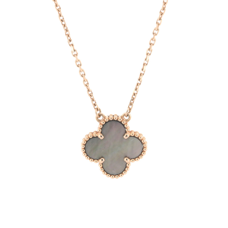 Van Cleef & Arpels | Vintage Alhambra, Black Mother of Pearl, Pendant Necklace - 18k Rose Gold