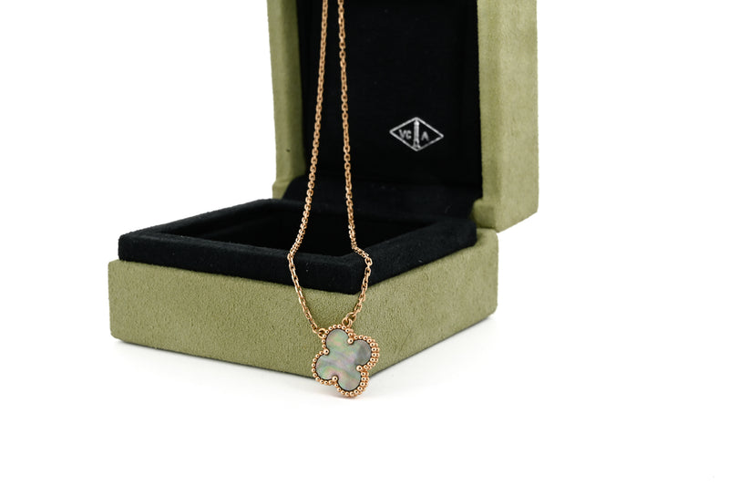 Van Cleef & Arpels | Vintage Alhambra, Black Mother of Pearl, Pendant Necklace - 18k Rose Gold