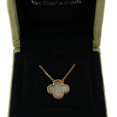 Van Cleef & Arpels | Vintage Alhambra, Black Mother of Pearl, Pendant Necklace - 18k Rose Gold