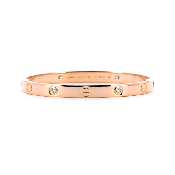 Cartier ローズゴールド サイズ49 ,4 ダイヤモンド Cartier | 0.42ctw Cartier Love Ring, 4 Diamond, Size 5.75 - 18K