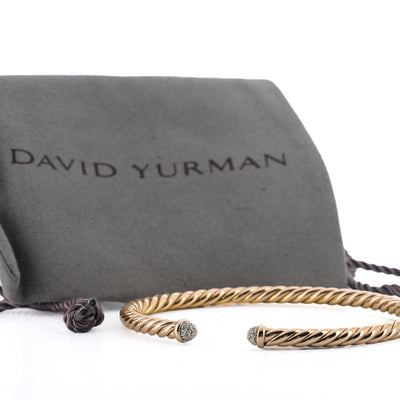 David Yurman | .18CTW Diamond Cable Flex Bracelet, 6.5" - 18K Rose Gold