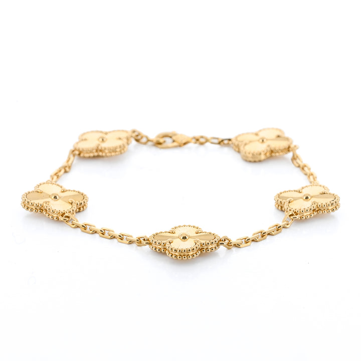 VanCleef&Arpels 18K イエローゴールド Van Cleef & Arpels | Vintage Alhambra Bracelet, 7.75
