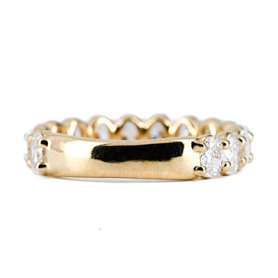 2.17CTW Oval Diamond Band, Size 6.5 - 14K Yellow Gold