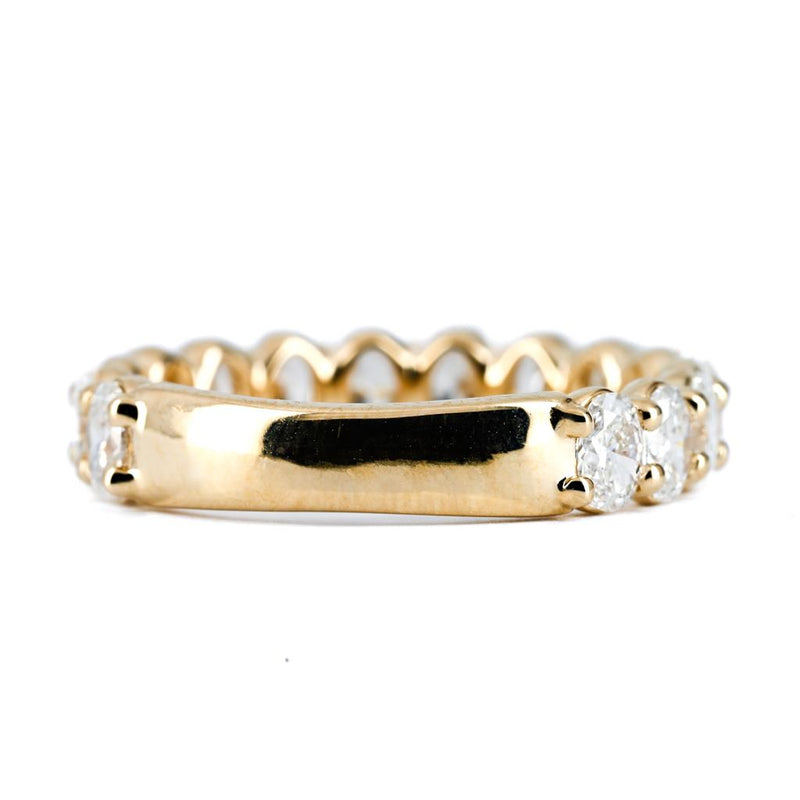 2.17CTW Oval Diamond Band, Size 6.5 - 14K Yellow Gold