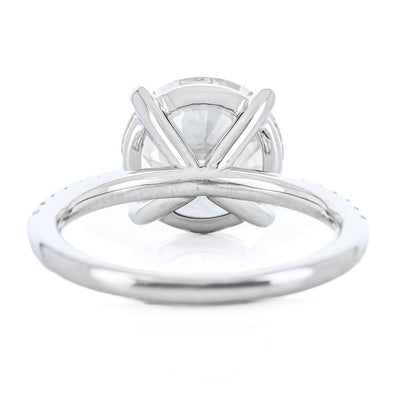 4.50CTW Old European Diamond Engagement Ring - Pavé Band - 950 Platinum