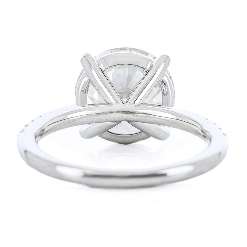 4.50CTW Old European Diamond Engagement Ring - Pavé Band - 950 Platinum