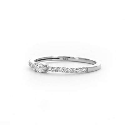 0.29ctw Pear Diamond Engagement Ring - 14K White Gold