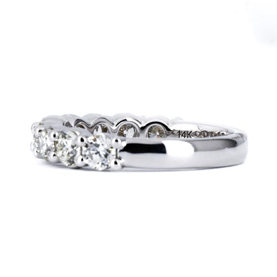 1.73CTW 9 DIAMOND BAND, Round, Size 6.5 - 14K WHITE GOLD