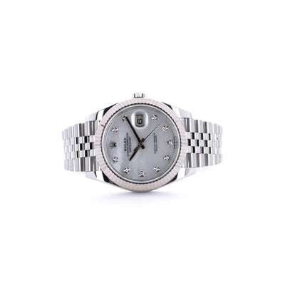 Rolex 41mm Datejust, Mother of Pearl Dial, Diamond Index - 126334
