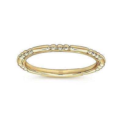 Ball and Bar Station Stackable Band - Yellow Gold